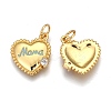 Brass Micro Pave Clear Cubic Zirconia Charms ZIRC-B002-36G-C-2