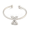 Rack Plating Brass Open Cuff Rings for Women RJEW-F162-02P-X-2