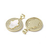 Brass Micro Pave Cubic Zirconia Pendants KK-G485-22D-G-2