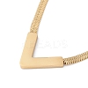 Synthetic Shell Initial Letter V Pendant Necklace NJEW-G074-58G-01-2