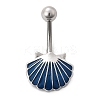Alloy Enamel Shell Shaped Curved Barbell Belly Rings AJEW-R007-02P-5