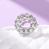 Brass Micro Pave Cubic Zirconia Cuff Rings RJEW-D323-02P-2