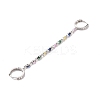 Colorful Cubic Zirconia Dangle Chains Double Hoop Earrings EJEW-C030-14P-2