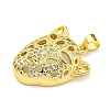 Brass Micro Pave Cubic Zirconia Pendants KK-K354-13B-G-2
