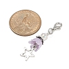 Flower ABS Plastic Pearl & Alloy Star Pendant Decorations HJEW-JM03132-3