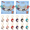 Alloy Enamel Moon with Star & Yin Yang Charm Locking Stitch Markers HJEW-PH01707-1