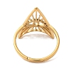 Ion Plating(IP) 304 Stainless Steel Triangle with Horse Eye Adjustable Ring for Women RJEW-M149-10G-2