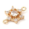 Brass Pave Clear Cubic Zirconia Connector Charms KK-G503-30G-2