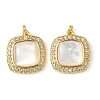 Brass Micro Pave Clear Cubic Zirconia Pendants KK-M277-07B-G-1