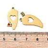 304 Stainless Steel Enamel Split Pendants STAS-H235-04A-G-2