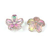 Transparent Electroplate Glass Bead Caps EGLA-N015-01D-2
