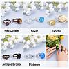 50Pcs 5 Colors Adjustable Brass Ring Components KK-PH0003-33-3
