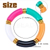Candy Color Chunky Curved Tube Acrylic Beads Stretch Bracelets Set for Women BJEW-SW00015-3
