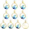 10Pcs Brass Enamel Pendants KK-BBC0028-96-7