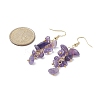 Natural Amethyst Chips Dangle Earrings EJEW-JE05266-01-2