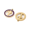 Ion Plating(IP) 304 Stainless Steel Enamel Pendants STAS-Z078-25G-2
