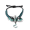 Pterosaur Alloy Enamel & Rhinestones Link Bracelets BJEW-A165-01C-4