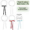 5Pcs 5 Colors ABS Plastic Pearl Round Beaded with Polyester Cord Pendant Necklaces for Women NJEW-CY0001-03-2