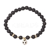 5Pcs 5 Styles Sport Theme Brass Enamel Charm Bracelets BJEW-JB12069-3