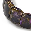 Synthetic Rectangle Gold Clinquant Stone Stretch Bracekets G-P549-01C-3