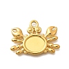 304 Stainless Steel Pendant Cabochon Settings STAS-E545-04F-G-1