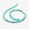 Flat Round Synthetic Turquoise Beads Strands TURQ-I022-16x6mm-05-2