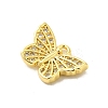 Butterfly Rack Plating Brass Micro Pave Cubic Zirconia Pendants Charms KK-S396-08B-2