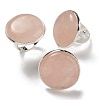 Natural Rose Quartz Round Adjustable Rings RJEW-K371-09S-31-1