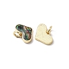 Epoxy Resin & Natural Paua Shell Heart Charms KK-K384-19B-G-2
