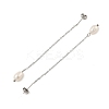 Natural Pearl Beaded Ear Thread EJEW-P219-16P-6
