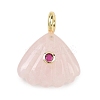 Natural Rose Quartz Carved Pendants G-G330-02G-06-1