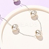 Acrylic Imitation Pearl Oval 304 Stainless Steel Link Chain Necklaces for Women NJEW-F354-02P-2