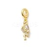 Brass Pave Clear Cubic Zirconia Flamingo Shape European Dangle Charms KK-C113-10G-1