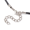 3D Heart Glass Seed Beads Pendant Necklaces NJEW-MZ00046-03-5