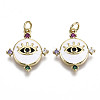 Brass Micro Pave Cubic Zirconia Pendants ZIRC-N039-079A-NF-1
