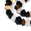 Natural Obsidian & Citrine & Tiger Eye Beads Strands G-N358-01A-05-4