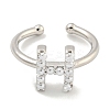 Rack Plating Brass Open Cuff Rings for Women RJEW-F162-01P-H-2