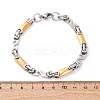 201 Stainless Steel Byzantine Chain Bracelets BJEW-B078-168GP-3