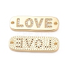 Brass Micro Pave Cubic Zirconia Links ZIRC-L093-30G-2