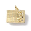 Brass Micro Pave Clear Cubic Zirconia Pendants KK-I692-05G-02-2