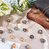 40Pcs 10 Color Glass Pendants PALLOY-AB00197-4