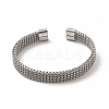 Non-Tarnish 304 Stainless Steel Mesh Chains Shape Open Cuff Bangle for Women LS-BJEW-C033-02P-2