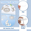 9Pcs 9 Styles 201 Stainless Steel Links Connector Charms STAS-TA0005-41-5