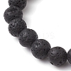 8.5mm Round Natural Lava Rock Beaded Stretch Bracelets BJEW-JB10465-04-4