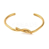 Ion Plating(IP) 304 Stainless Steel Cuff Bangles for Women BJEW-D048-08G-1