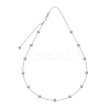 Clear Cubic Zirconia Flat Round Link 925 Sterling Silver Cable Chain Necklaces for Women NJEW-S457-09P-1