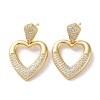 Brass Pave Cubic Zirconia Stud Earrings EJEW-M258-07G-1