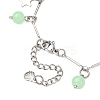 Stainless Steel and Natural & Dyed Malaysia Jade Charm Bracelets BJEW-JB12418-03-4