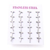 Tarnish Resistant 304 Stainless Steel Greek Alphabet Stud Earrings STAS-D007-07P-10-3