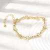 Heart Brass Micro Pave Cubic Zirconia Link Chain Bracelets for Women BJEW-A164-01G-01-2